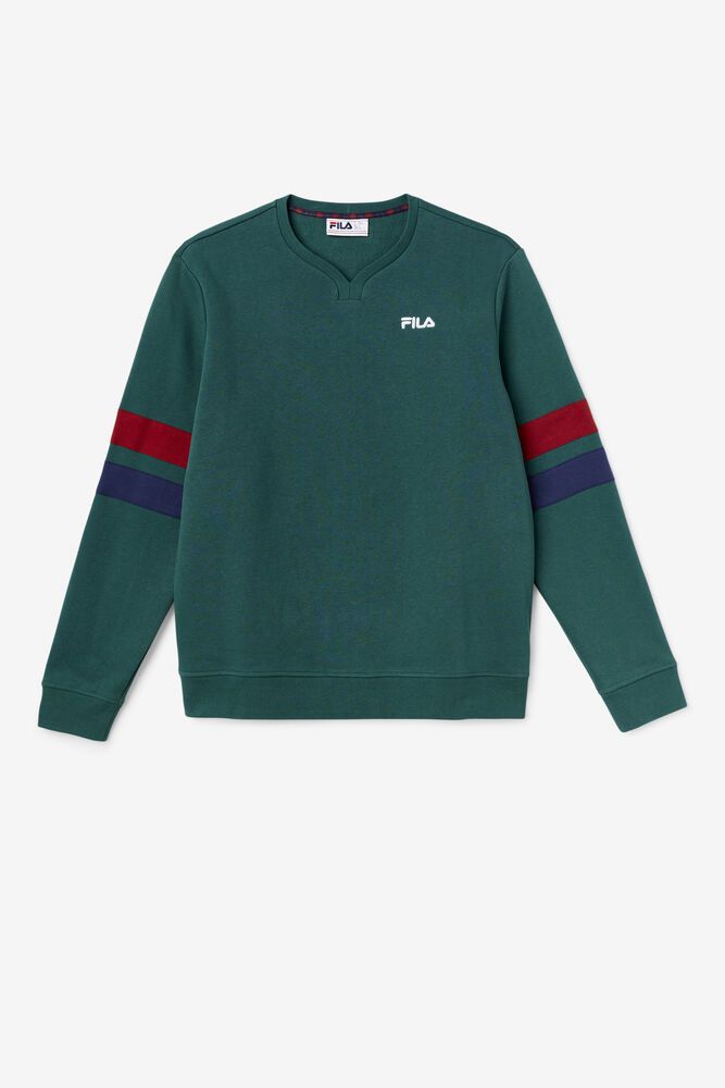 Fila Sweatshirt Faneel Crew Mens Green - India KJR-560731